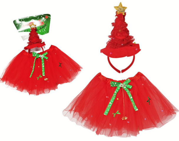 [16708] CONJUNTO TUTU ARBOL NAVIDAD 2PC ROJA