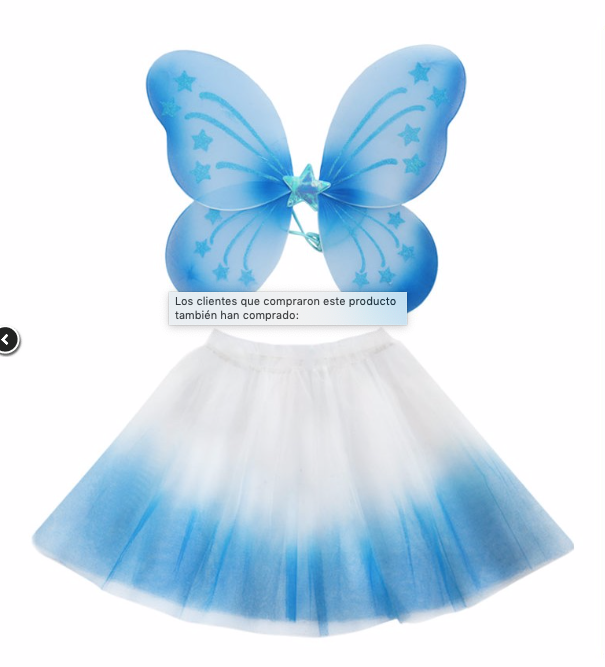 [A16225MLY-AZUL] MARIPOSA TUTU DEGRADADO AZUL