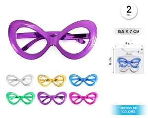 [41429-2] GAFAS METALIZADO 2PCS SURTIDO DE COLORES