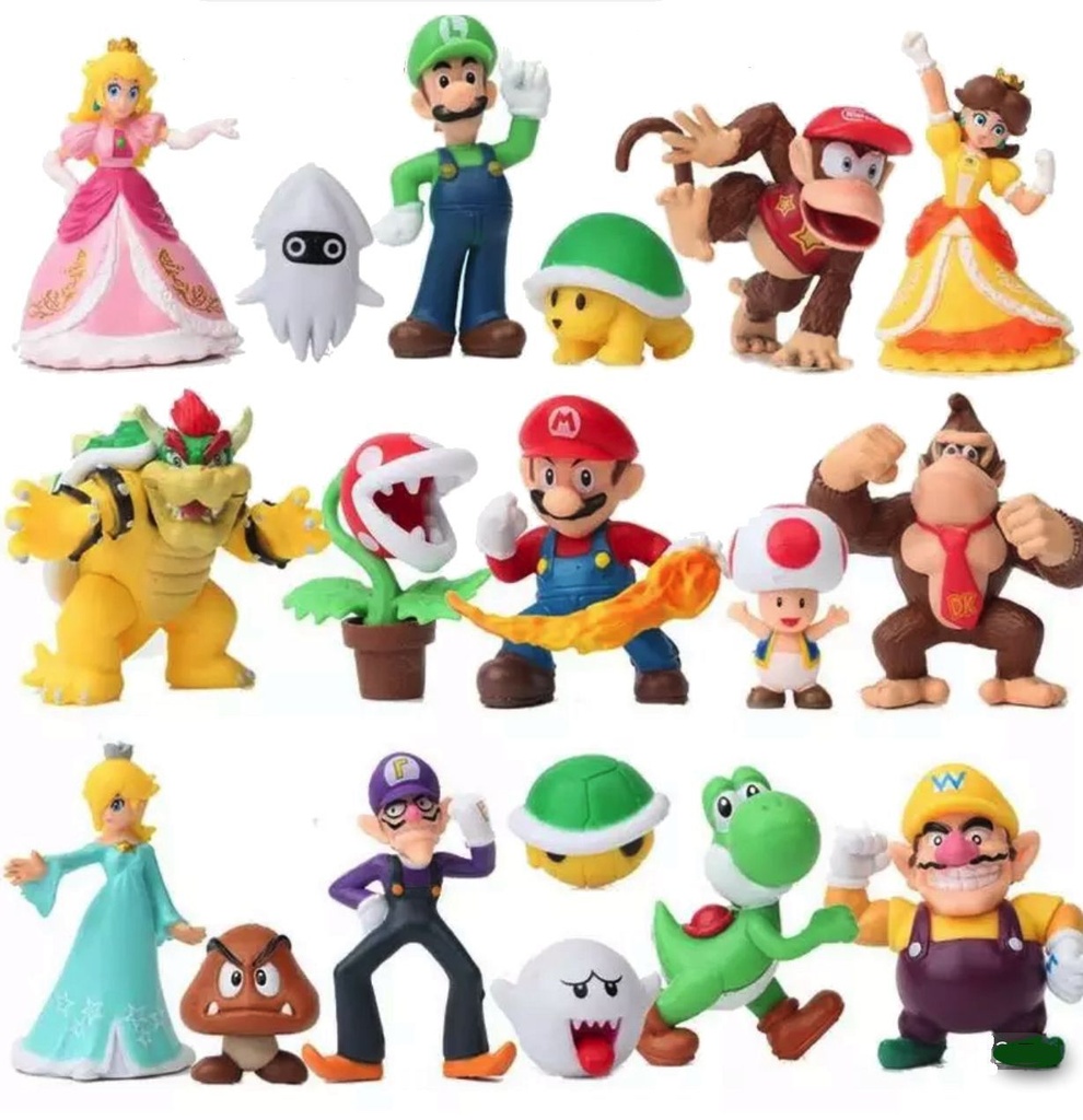 SET 18 UND. FIGURAS MARIO BROS Y AMIGOS