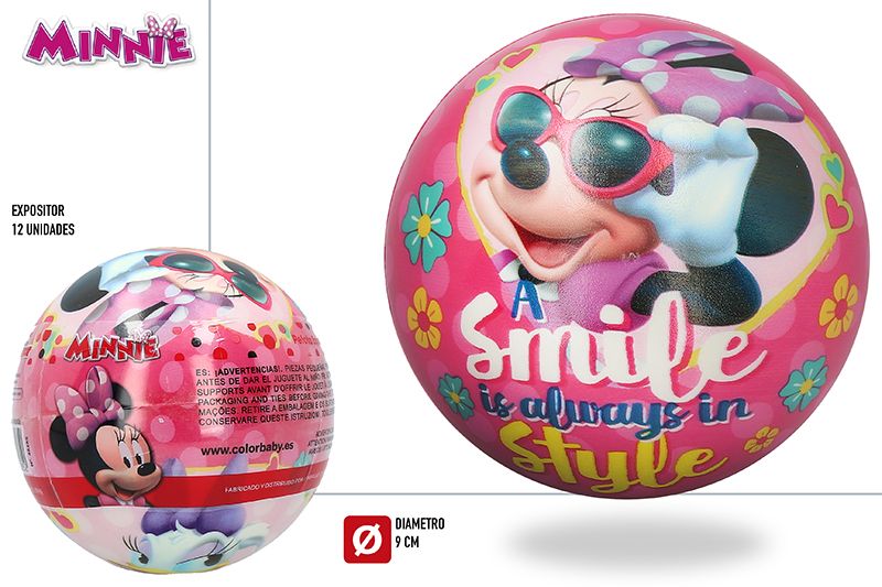 PELOTA ESPUMA 9 CM - MINNIE - DISP 12