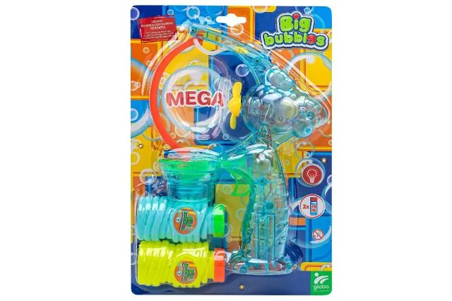 [40980] PISTOLA DE BURBUJAS CON LUZ  Y 2 BOTES 70ml