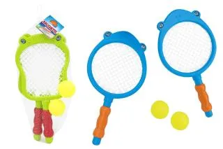 [42253] ANIMAL RAQUETAS 34 CM C/2 BOLAS PLASTICAS 2 DIST.