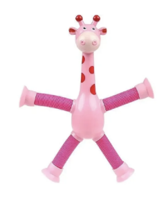 JIRAFA ROSA ESTIRABLE CON VENTOSAS