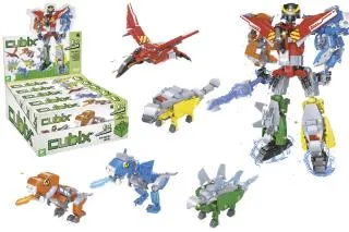 [42161] CUBIX 5IN1 DINOSAUR/TRAXFIGURE 5PCS D/BOX