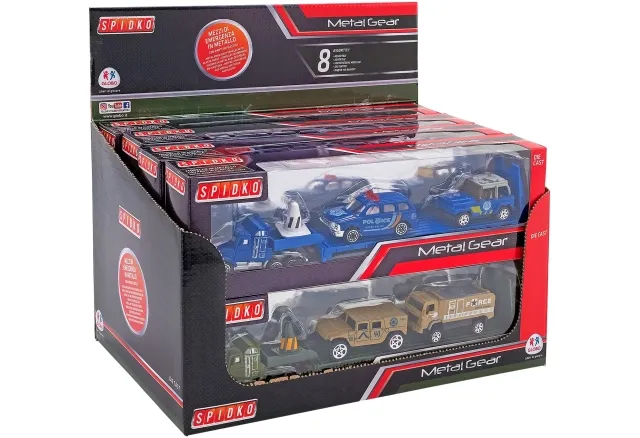 [38414] 1:64 D-CAST POLICE/ARMY  VEHICLES 8ASST 8PCS D/B