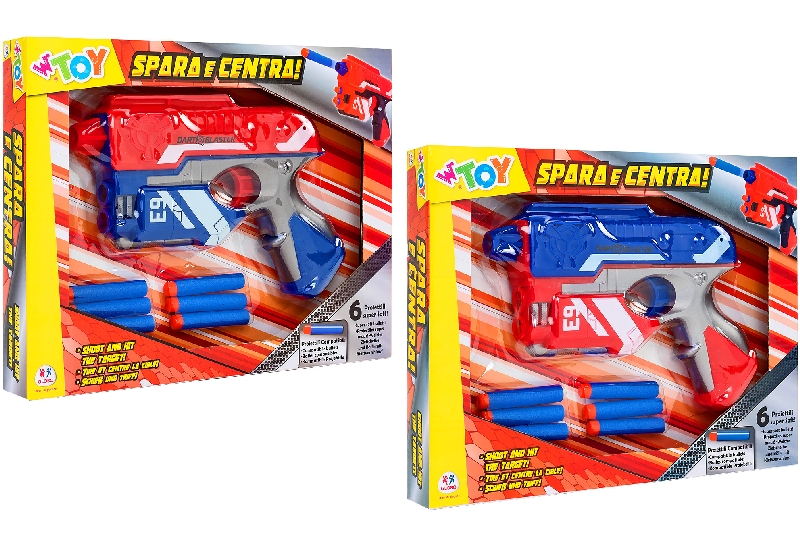 [37957] GUN WITH SOFT BULLETS 6 PCS 2AS.