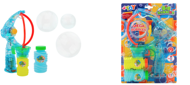 PISTOLA DE MEGA BURBUJAS CON 2 BOTELLAS x 70ml