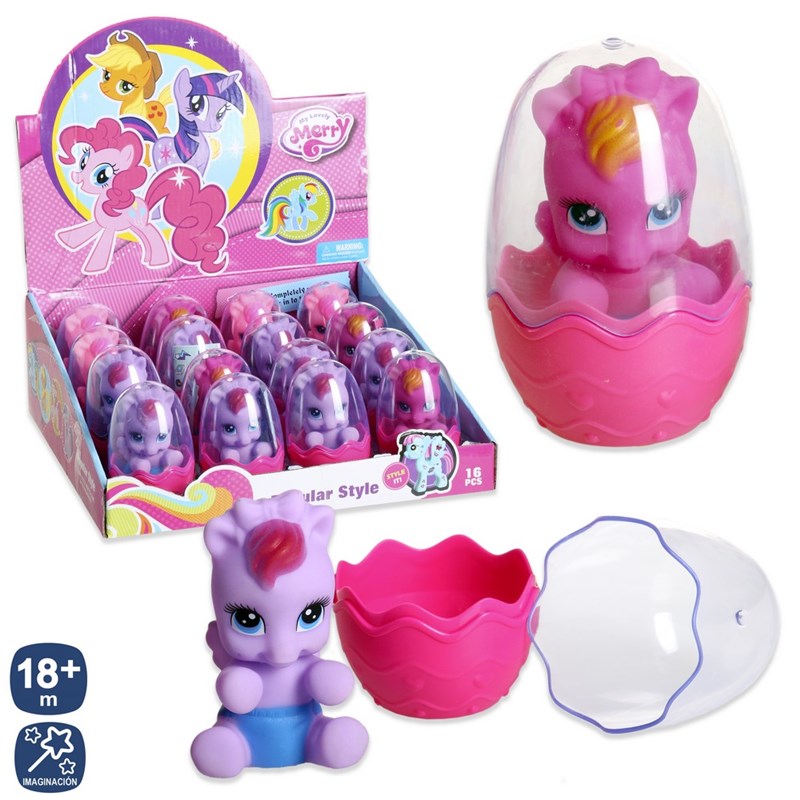 PONI CON CARCASA HUEVO 8 CM