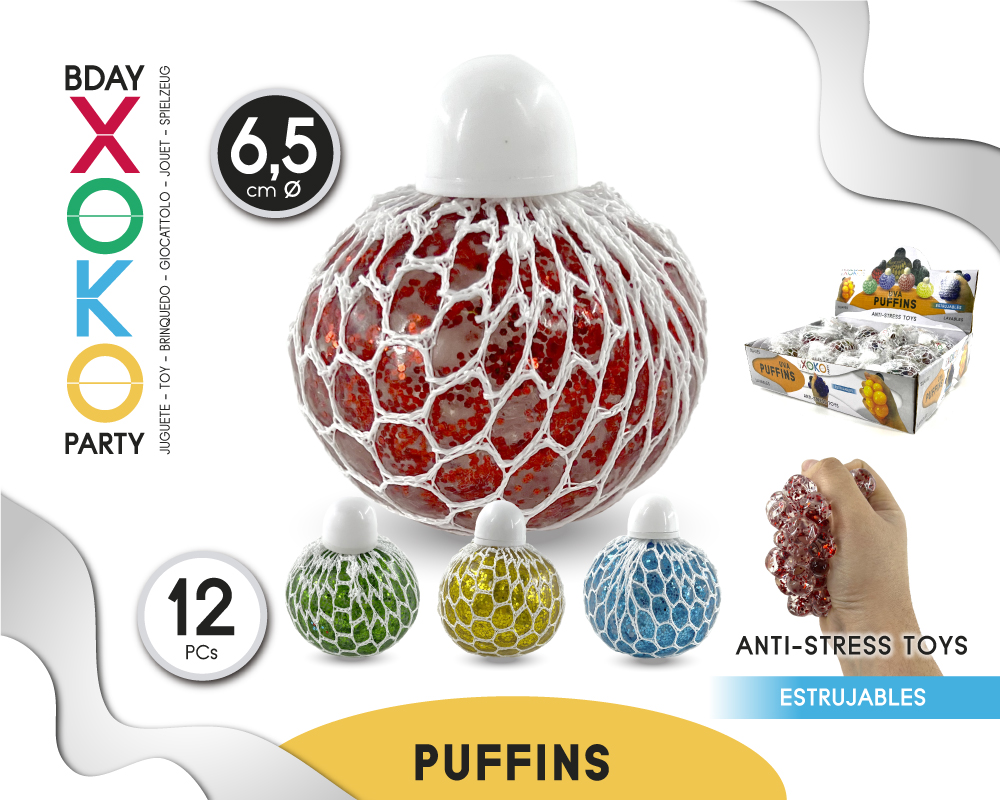 PELOTA ANTIESTRES UVA 6,5CM GLITTER