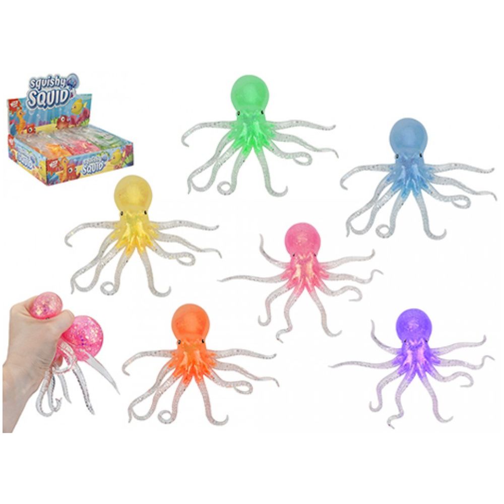 PULPO SQUISHY 16CM 6 COLORES