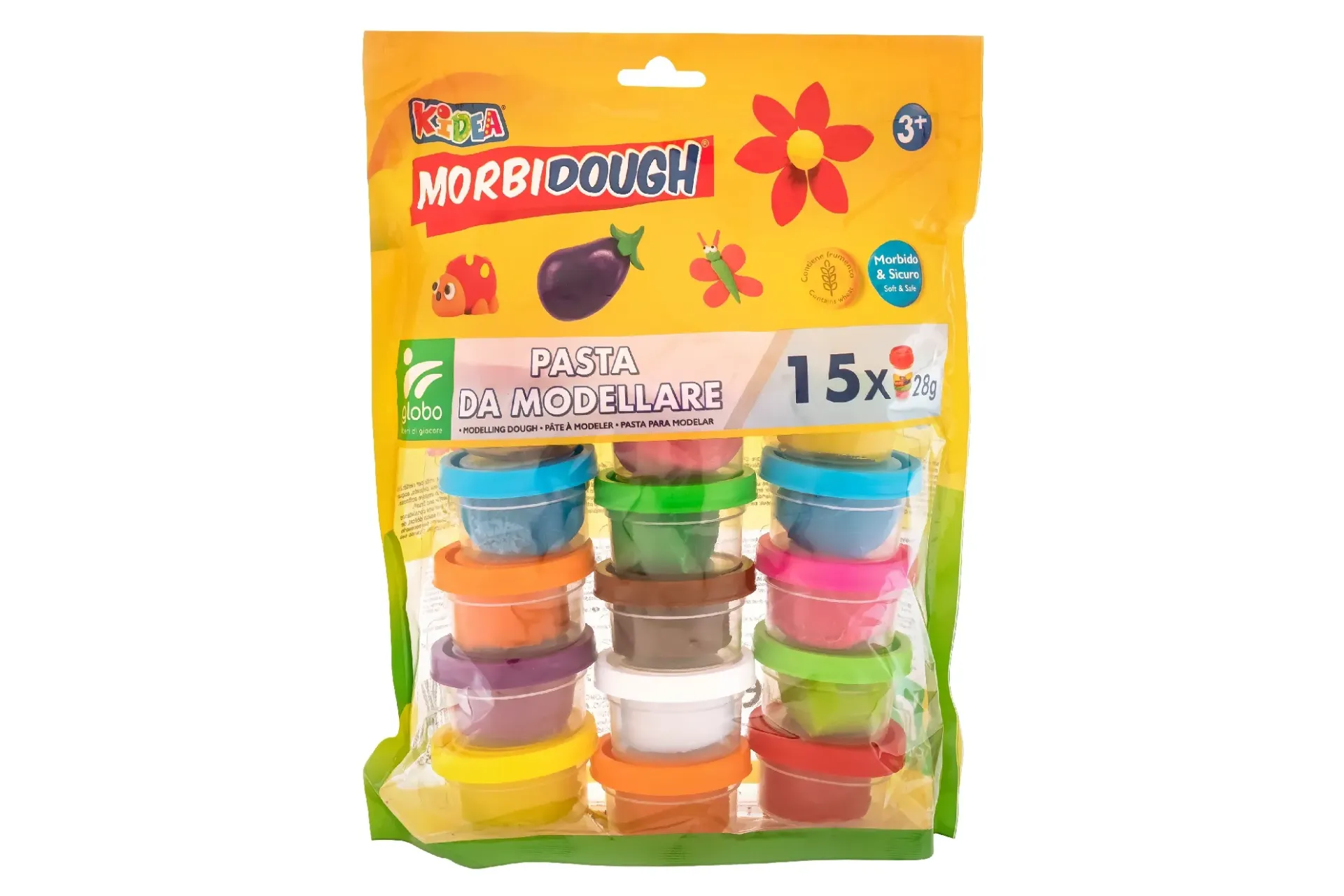 [40825] KIDEA BOLSA PLASTILINA 15x28GR 12 COLORES