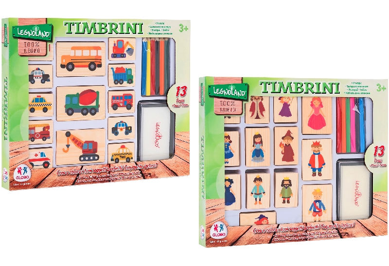 STAMPS MADERA 13PCS C/LIBRET/LAPICES 6COLORES