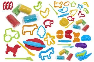 [41756] PLASTIDOUGH BLISTER 4X50GR C/ACCES.