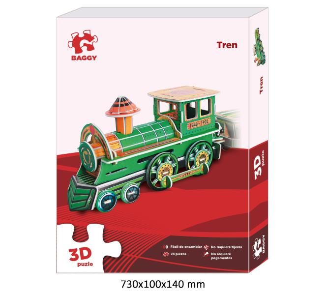 Puzzle 3D 78pzs. Tren 220x290x40mm