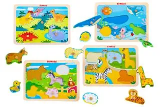 [41701] PUZZLE MADERA ZOO/GRANJA/MAR/DINOS.