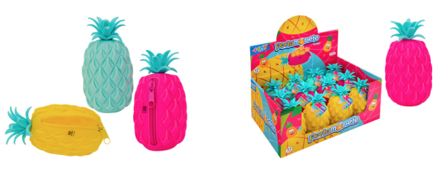 MONEDERO PIÑA DE SILICONA 12PCS D/BOX 3MODELOS