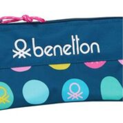 PORTATODO TRIPLE BENETTON TOPOS MARINO