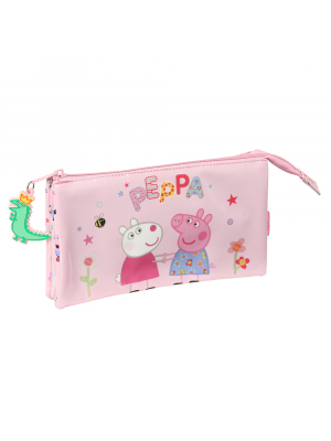 PORTATODO TRIPLE PEPPA PIG "HAVING FUN"
