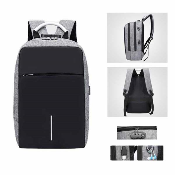 MOCHILA ANTIRROBO/ASA METALICA/USB