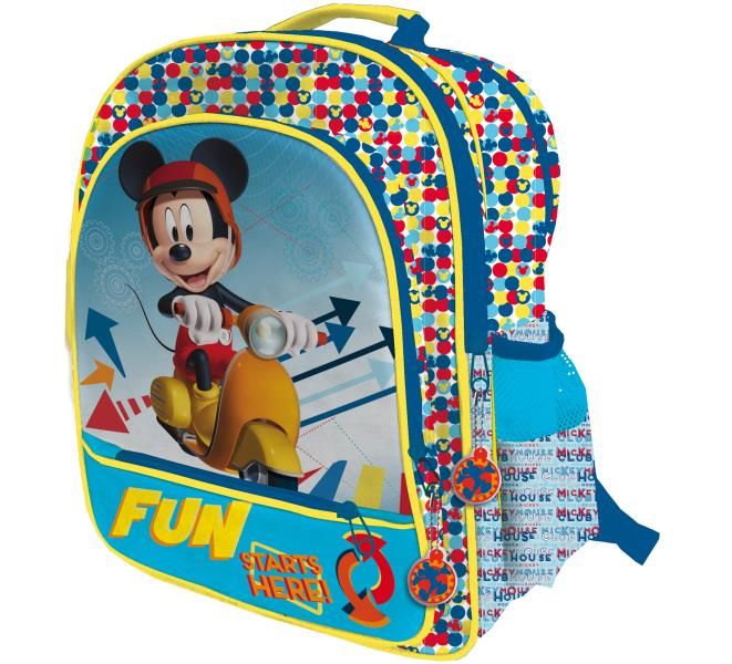 Mochila 4 cremalleras a/carro 41cm Mickey