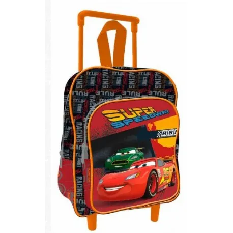 [ast1387] Mochila trolley 41 cms cars naranja