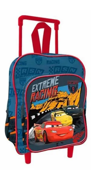[ast1387-a] Mochila trolley 41 cms cars azul