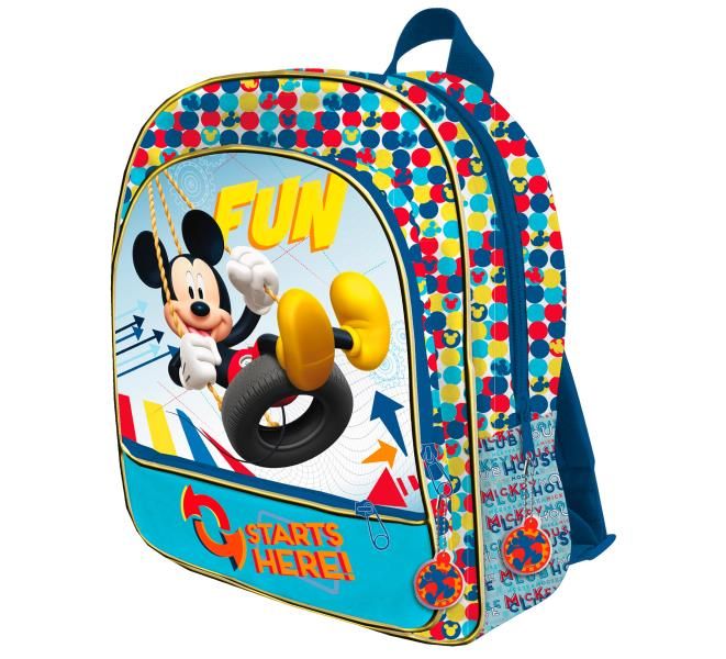 Mochila 3 cremalleras 41cm a/carro Mickey
