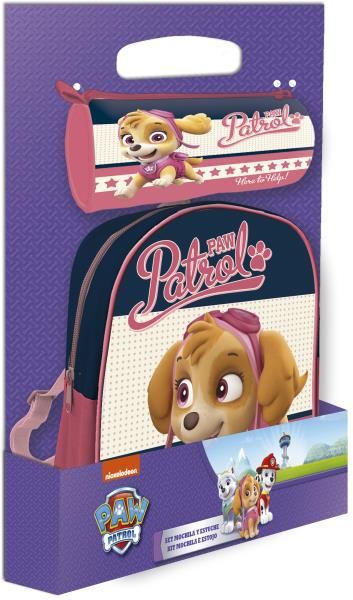 SET MOCHILA+PORTATODO CILINDRICO  PAW GIRL