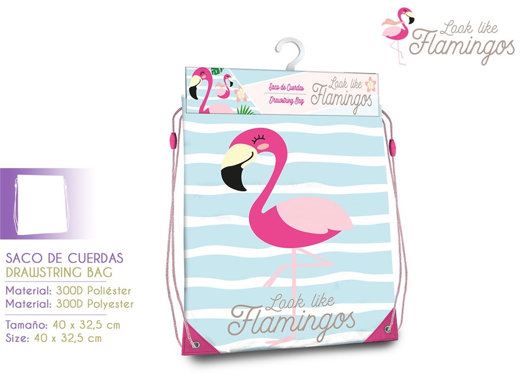 SACO FLAMINGO 40X33 CM 300D W/HEADER