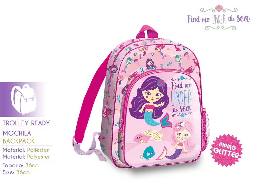 MOCHILA 36 CM SIRENAS