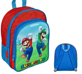 MOCHILA CON BOLSILLO FRONTAL SUPER MARIO