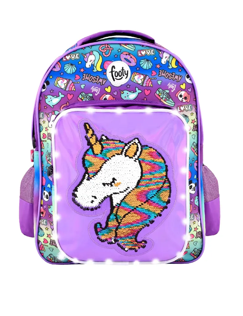 [96] MOCHILA UNICORNIO LED MALVA