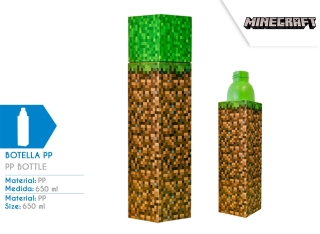 BOTELLA PP 650ML MINECRAFT PIXELADA