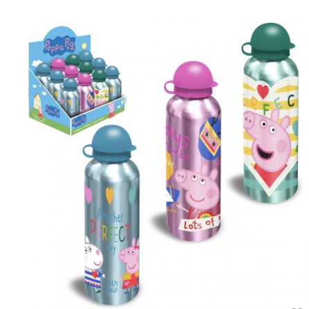 SURTIDO 3 DISEÑOS CANTIMPLORAS DE ALUMINIO 500ML PEPPA PIG
