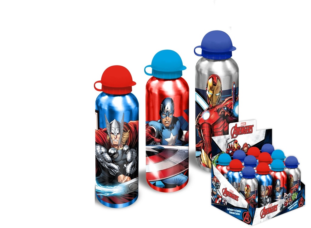 SURTIDO 3 DISEÑOS CANTIMPLORAS DE ALUMINIO AVENGERS 500ML
