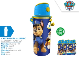 CANTIMPLORA ALUM CON ASA 600 ML PAW PATROL