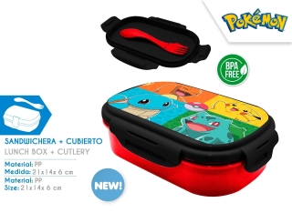 [PK00030] SANDWICHERA CON CUBIERTOS POKEMON
