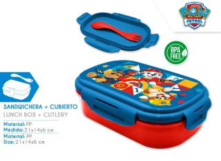 SANDWICHERA CON CUBIERTO PAW PATROL