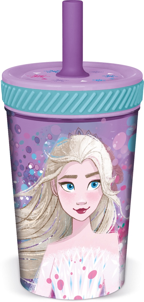VASO PP ANTIVUELCO CON PAJITA DE SILICONA FROZEN