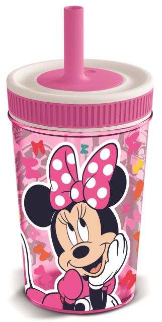 St Vaso Con Pajita De Silicona 465 Ml Minnie So Edgy Bows