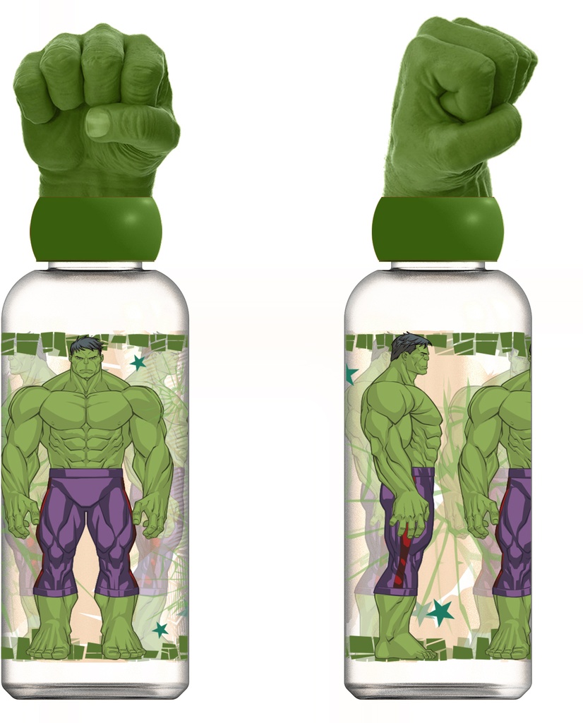St Botella Ecozen Figurita 3D 560 Ml  Avengers Invincible Force Hulk