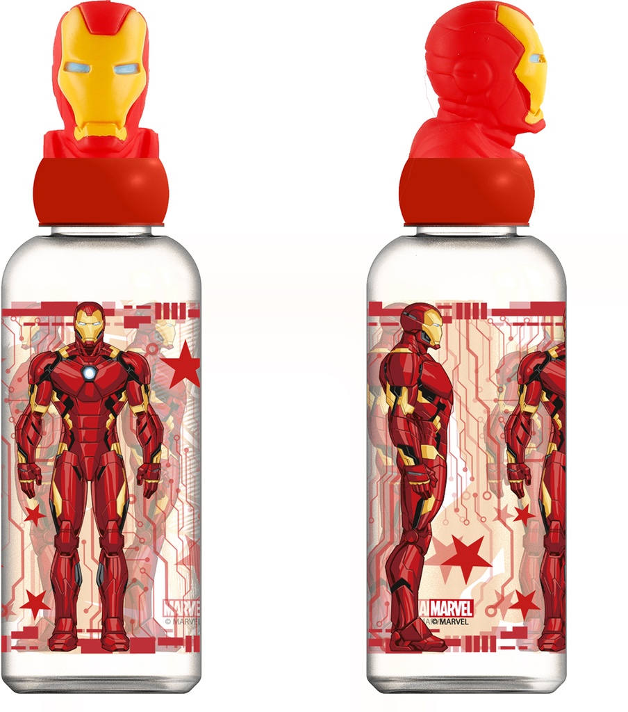 St Botella Ecozen Figurita 3D 560 Ml  Avengers Invincible Force Iron Man