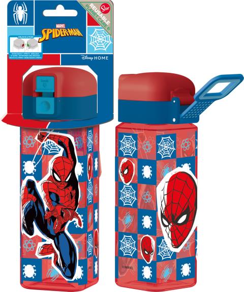St Botella Robot C/Cierre 550 Ml Spiderman Arachnid Grid