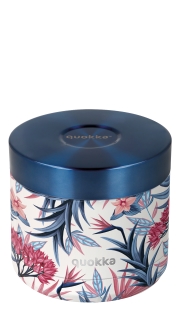 QUOKKA RECIPIENTE COMIDA TERMICO A.INOX 600 ML WHIM BLUE GARDEN