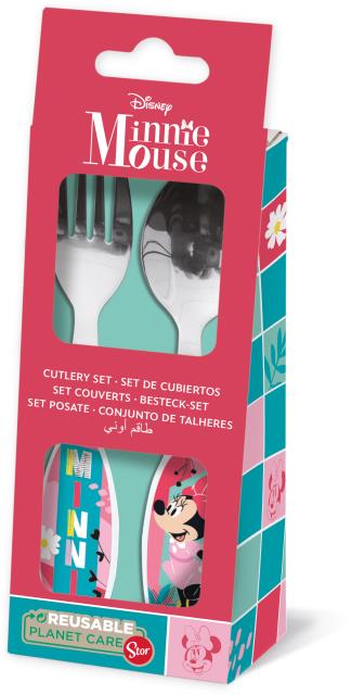 STOR SET 2 CUBIERTOS METALICOS MINNIE MOUSE BEING MORE MINNIE