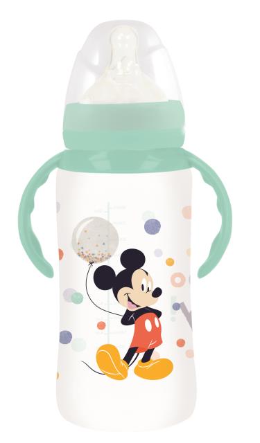 St. biberon cuello ancho 360ml tetina silicona 3 posiciones c/asa cool like mickey