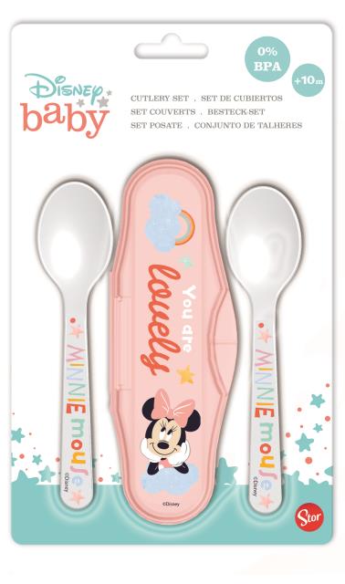 St Estuche 2 Cucharas Pp Minnie Indigo Dreams
