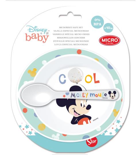 St Set Micro Toddler 2 Pcs. (Cuenco Y  Cuchara)  Cool Like Mickey