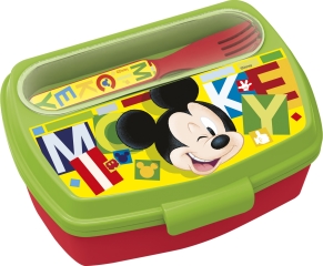 St Sandwichera Rectangular Con  Cubiertos Mickey Watercolors